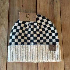 NWT Checkered Pattern C.C Beanie HAT